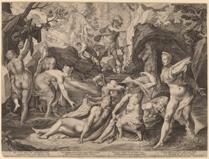 Diana sorprendida por Acteón de Aegidius Sadeler II after Joseph Heintz the Elder