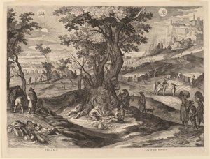 Julio y agosto de Aegidius Sadeler II after Paul Bril