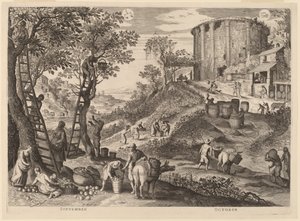 Septiembre y octubre de Aegidius Sadeler II after Paul Bril