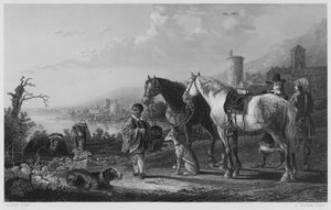 El paje negro, de la colección real (grabado) de Aelbert (after) Cuyp
