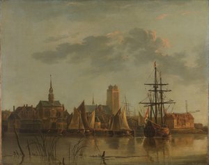 Vista de Dordrecht al atardecer de Aelbert Cuyp (copy after)