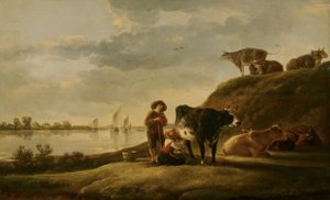 Ganado junto a un río de Aelbert Cuyp