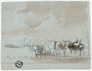 Ganado en el agua de Aelbert Cuyp