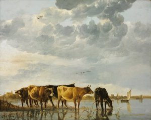 Vacas en un río de Aelbert Cuyp
