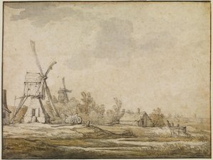 Un paisaje con molinos de Aelbert Cuyp