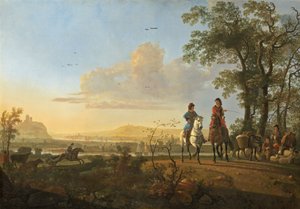 Jinetes y pastores con ganado de Aelbert Cuyp