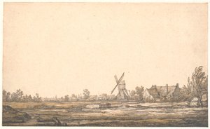 Paisaje con un molino