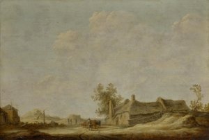 Paisaje de dunas soleado con pozo de balancín de Aelbert Cuyp
