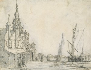 Vista del Groothoofdspoort desde el noreste, Dordrecht, 1618