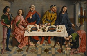 Holandés:  Jésus chez Simon le Pharisien Jesús en casa de Simón por Aelbrecht Bouts