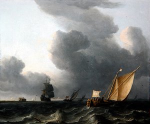 Dos Smalschips Holandeses y un Hombre de Guerra de Aernout Smit