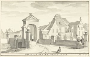 El havezathe Vechterweerd cerca de Zwolle en 1729 Het HUYS VEGTER-WEERD Ao 1729 (título sobre objeto)