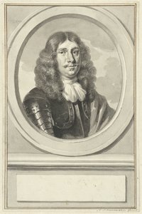 Retrato de Cornelis Evertsen con armadura, en óvalo, a la derecha de Aert Schouman