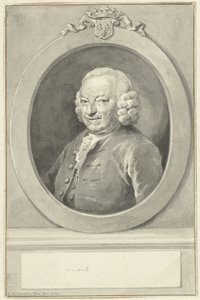 Retrato de Johan Hudde Dedel, en óvalo, a la izquierda de Aert Schouman