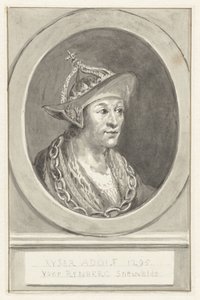 Retrato del emperador Adolf VII de Nassau, en óvalo, mirando hacia la derecha de Aert Schouman