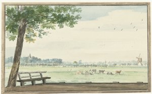 El Hamlet, De Lindt, en el Zwijndrechtse Waard, cerca de Meerdervoort de Aert Schouman