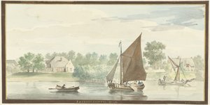 Velero en el Beneden Merwede en el dique Papendrechtse de Aert Schouman