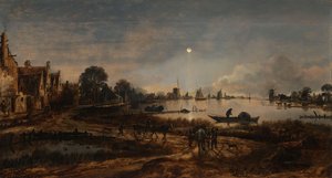 Vista del río a la luz de la luna, c.1640-50