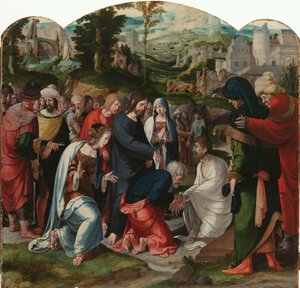 La resurrección de Lázaro
Panel central de un tríptico con la resurrección de Lázaro
