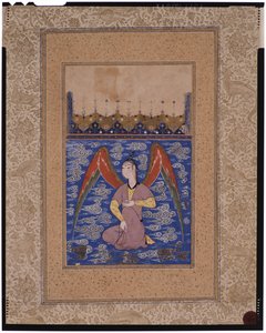 Un peri en el aire con un rosario, c.1500 de Afghan School