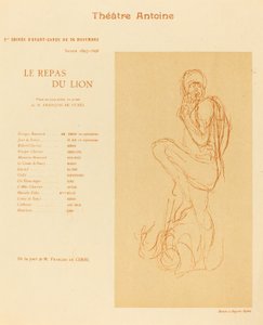 La comida del león de after Auguste Rodin
