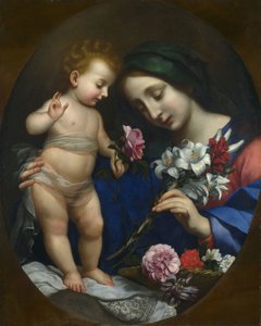 La Virgen y el Niño con flores de after Carlo Dolci