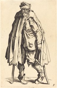 Mendigo con muletas y saco de After Jacques Callot