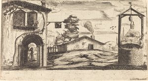 Paisaje con un pozo de After Jacques Callot