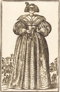 Mujer noble enmascarada de After Jacques Callot