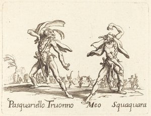 Pasquariello Truonno y Meo Squaquara de After Jacques Callot