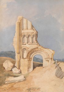Ruina de una iglesia normanda de After John Sell Cotman