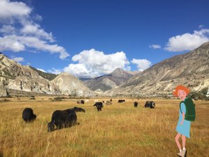 Manang, 2023 (arte digital sobre fotografía) de Agnes Girardon