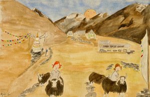 El viaje, Langtang, 2015 , acuarela sobre papel