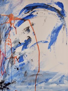 Sin título, 2016 (tinta y acrílico sobre papel) de Agnes Girardon