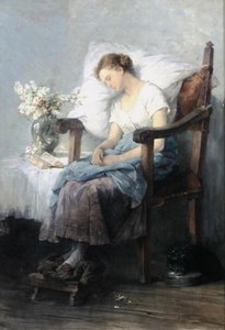Dormido (óleo sobre lienzo)