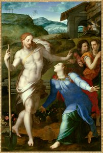 Cristo apareciendo como jardinero a María Magdalena de Agnolo Bronzino