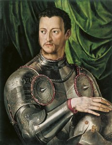 Retrato del Gran Duque de Toscana Cosimo I de Medici 1519-1574 en armadura de Agnolo Bronzino