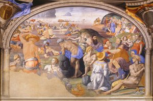Los israelitas cruzando el Mar Rojo, 1540-1545 de Agnolo Bronzino