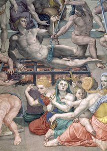 El Martirio de San Lorenzo, detalle de San Lorenzo en la parrilla de Agnolo Bronzino