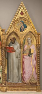 San Bernardo y Santa Catalina de Alejandría con la Virgen de la Anunciación (panel derecho)