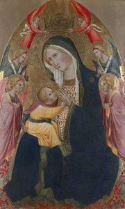 La Madonna de la humildad con ángeles adoradores de Agnolo Gaddi
