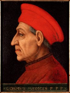 Retrato de Cosme de Médici, conocido como Cosme el Viejo (1389-1464). Pintura de Allori Angelo di Cosimo, conocido como Bronzino (1503-1572). Palacio Medici-Riccardi, Florencia.