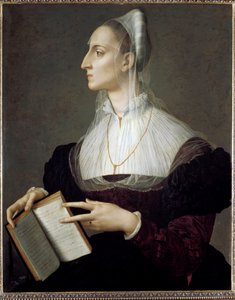 Retrato de la poetisa italiana Laura Battiferri leyendo los sonetos de Petrarca de Agnolo Bronzino