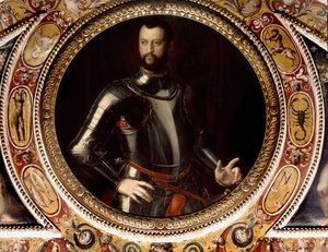 Retrato de Juan de Médicis llamado Juan de las Bandas Negras (Giovanni dalle Bande Nere) (1498-1526) por Bronzino (1503-1572) - Pintura conservada en el Palazzo Vecchio, Florencia de Agnolo Bronzino