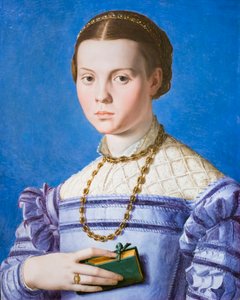 Retrato de una niña con un libro, posiblemente Giulia di Alessandro de Medici de Agnolo Bronzino