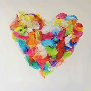 Corazón de plumas, 2023 (óleo sobre lienzo)