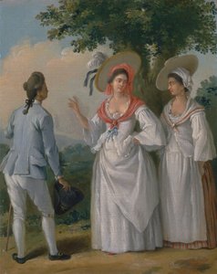 Criollos antillanos libres en traje elegante de Agostino Brunias