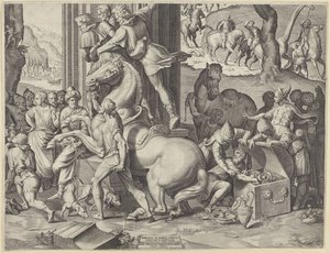 Adoración de los Reyes Magos (parte inferior derecha) de Agostino Carracci