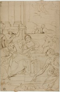 Adoración de los pastores de Agostino Carracci