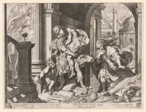 Eneas y su familia huyendo de Troya